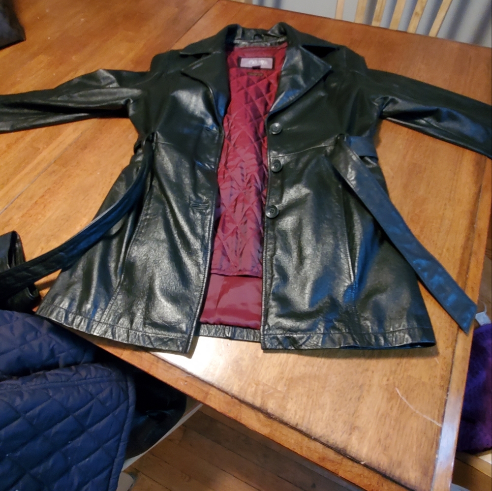 Women leather coat